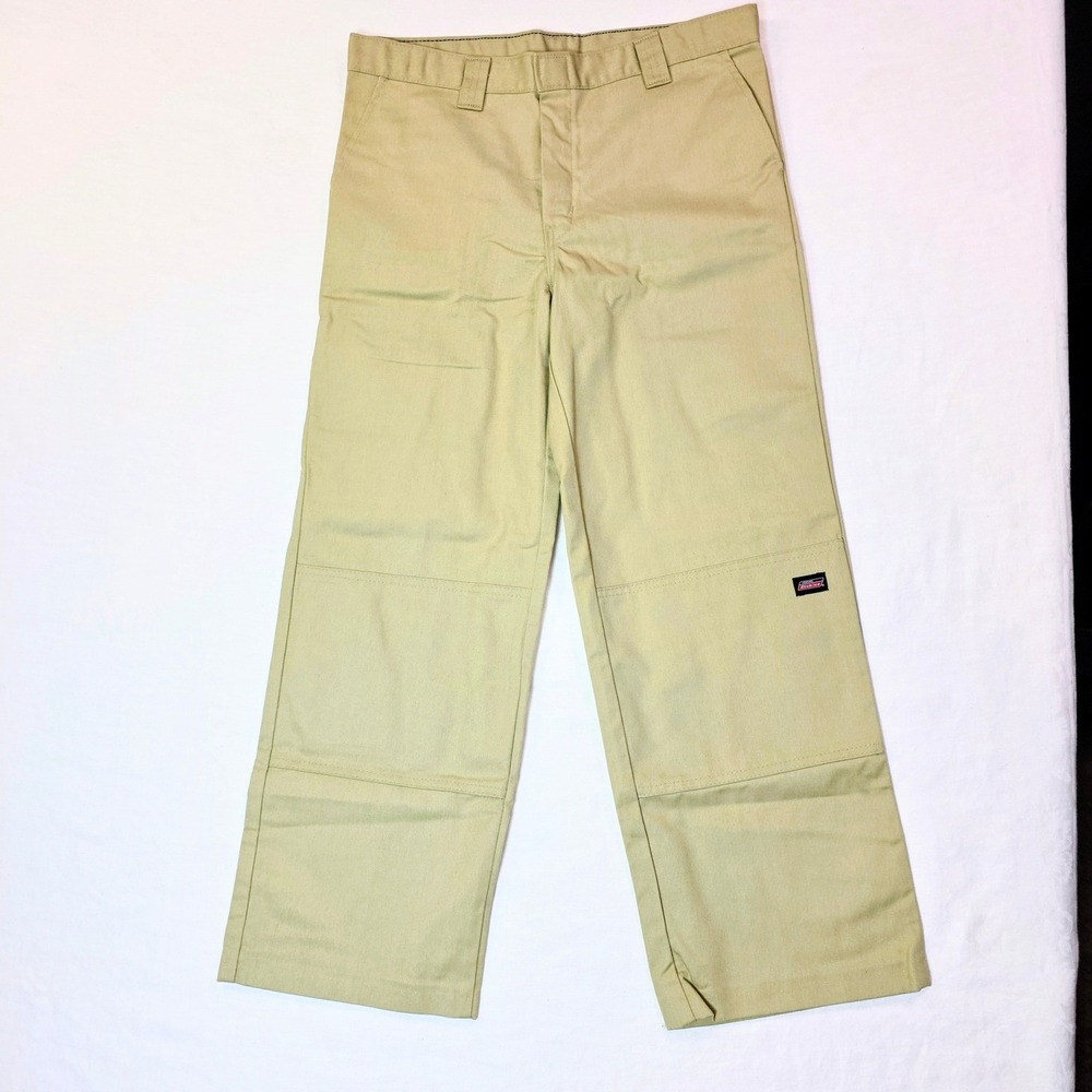 Genuine Dickies Mens Double Knee Work Pants Khaki Tan W341CH9 33x26 Utility